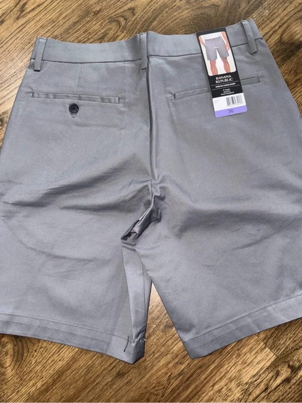 Banana Republic NWT Size 30 Gray Men's Stretch Chino Shorts-001*